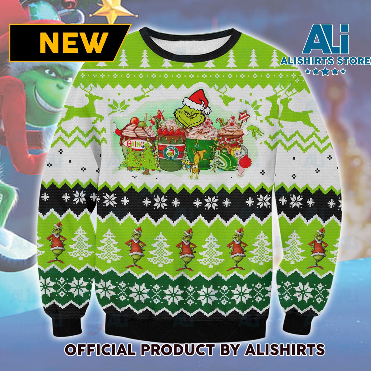 Grinch Coffee Ugly Christmas Sweater