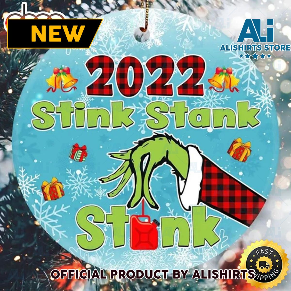 Gas Christmas Ornament 2022 Grinch Stink Stank Stunk Xmas Gift Grinch Ornament