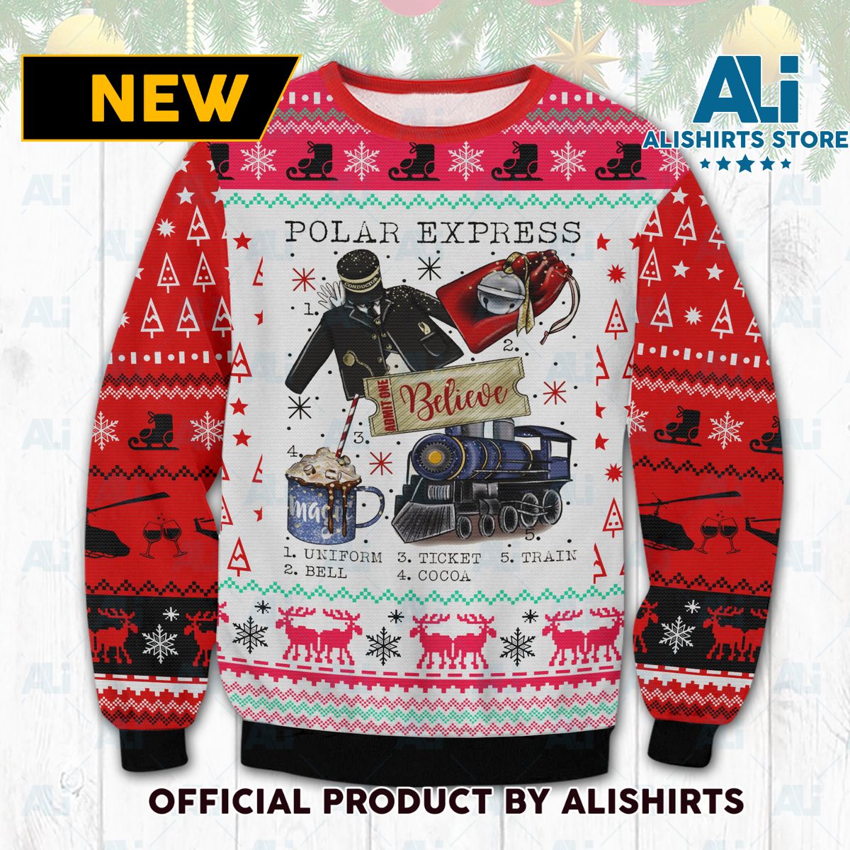 Polar Express Ugly Christmas Sweater