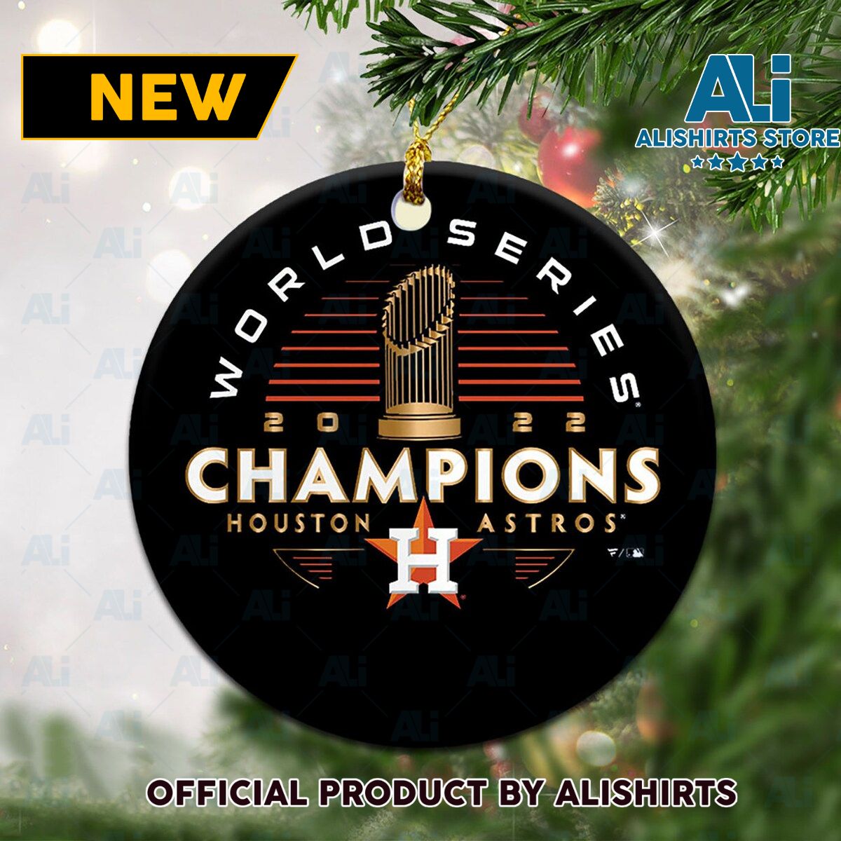 Houston Astros 2022 World Series Champions Signature Christmas Ornament