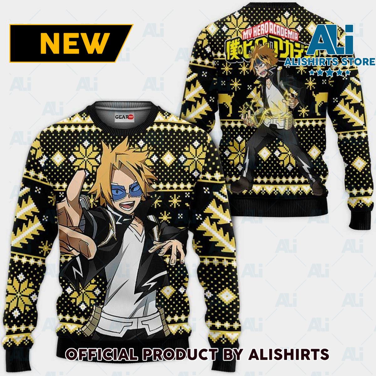 Denki Kaminari Ugly Christmas Sweater Custom Anime My Hero Academia