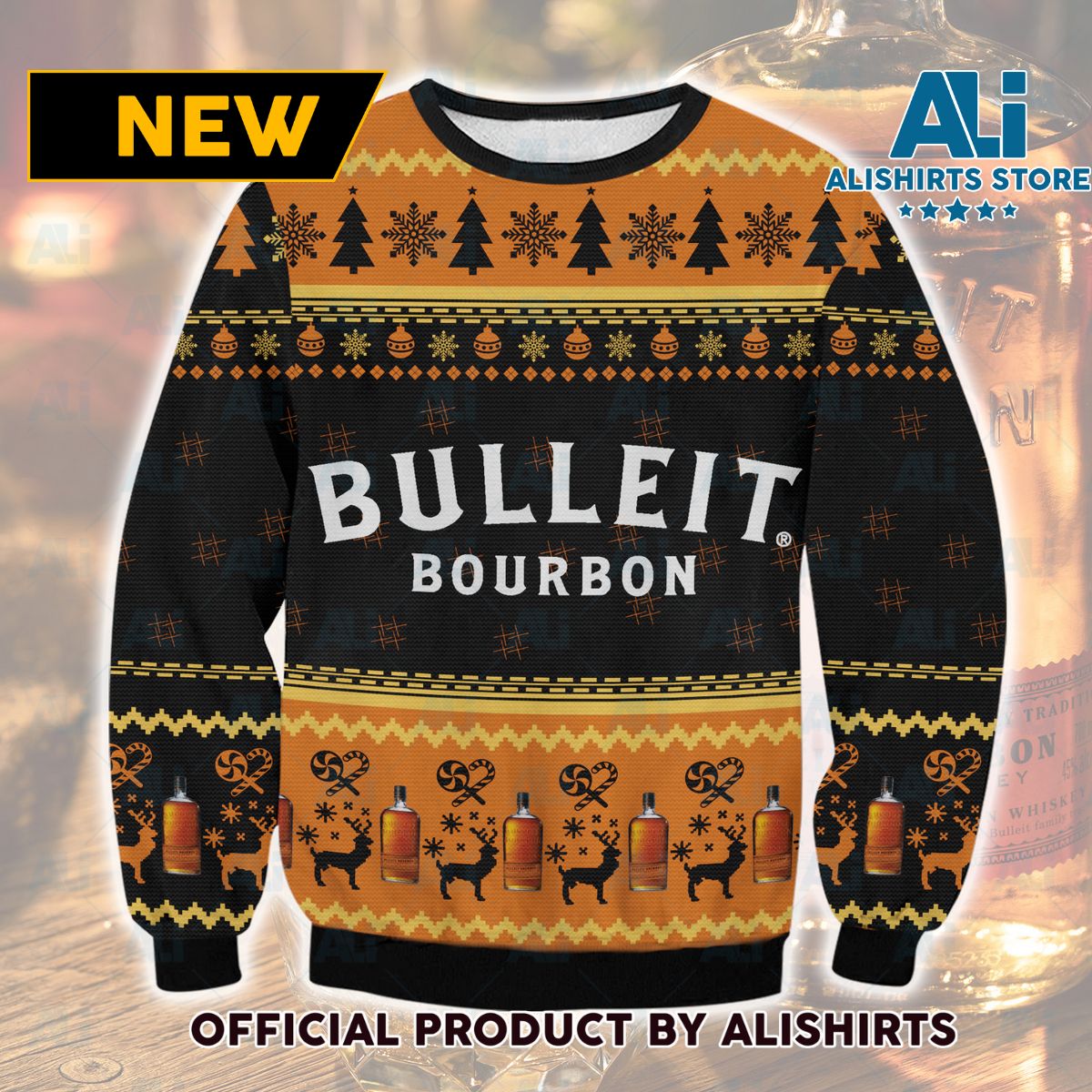 Bulleit Bourbon Ugly Christmas Sweater