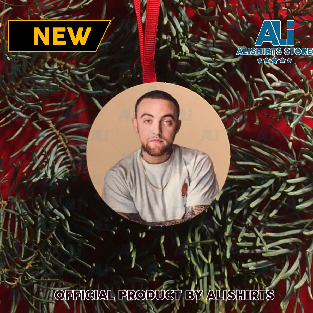 Mac Miller Christmas Tree Hiphop Christmas Ornament