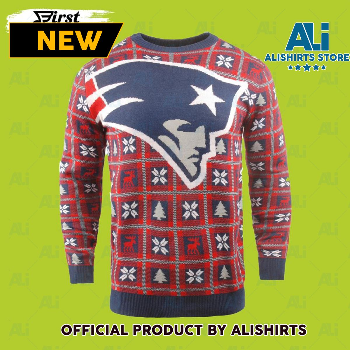 NFL Big Logo New England Patriots Ugly Christmas Sweater