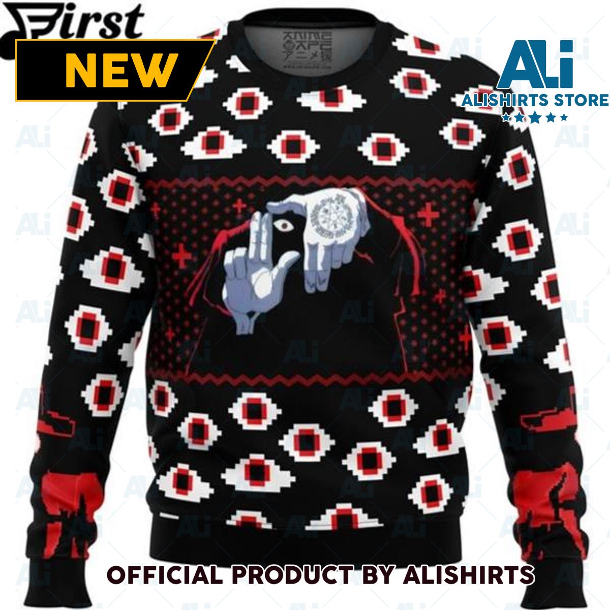 Anime Sweater Alucard Eyes Hellsing Ugly Christmas Sweater