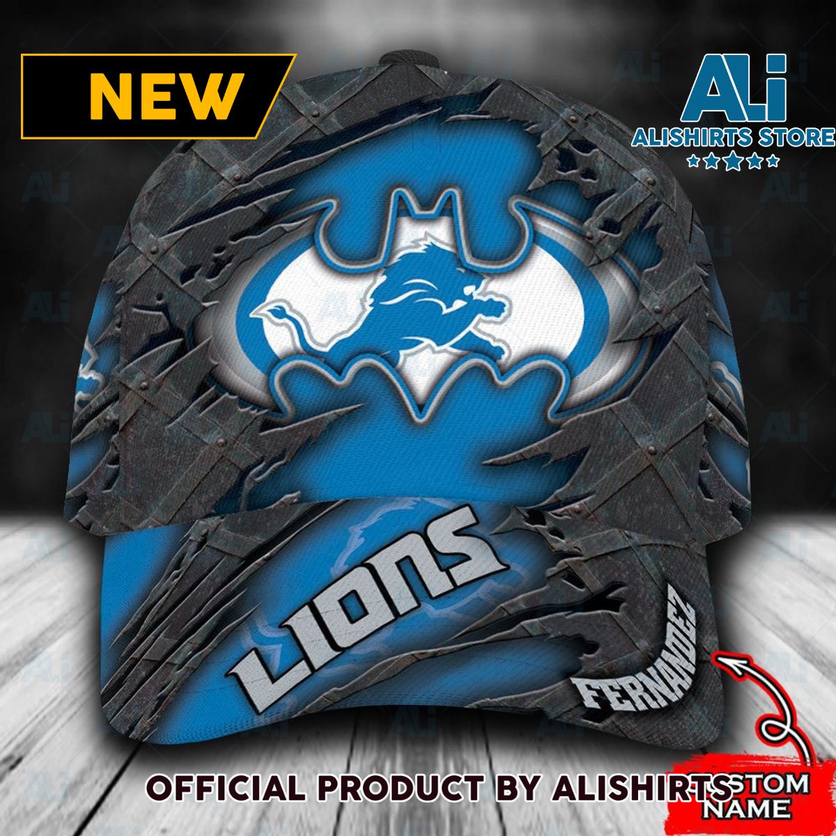 Personalized Detroit Lions Batman Logo Classic Cap