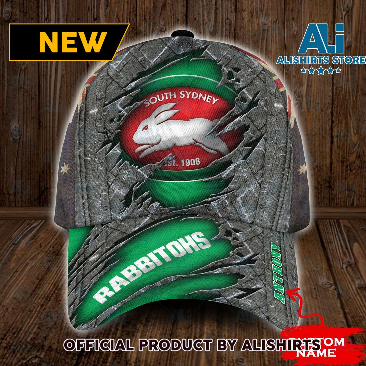 Personalized South Sydney Rabbitohs NRL Classic Cap