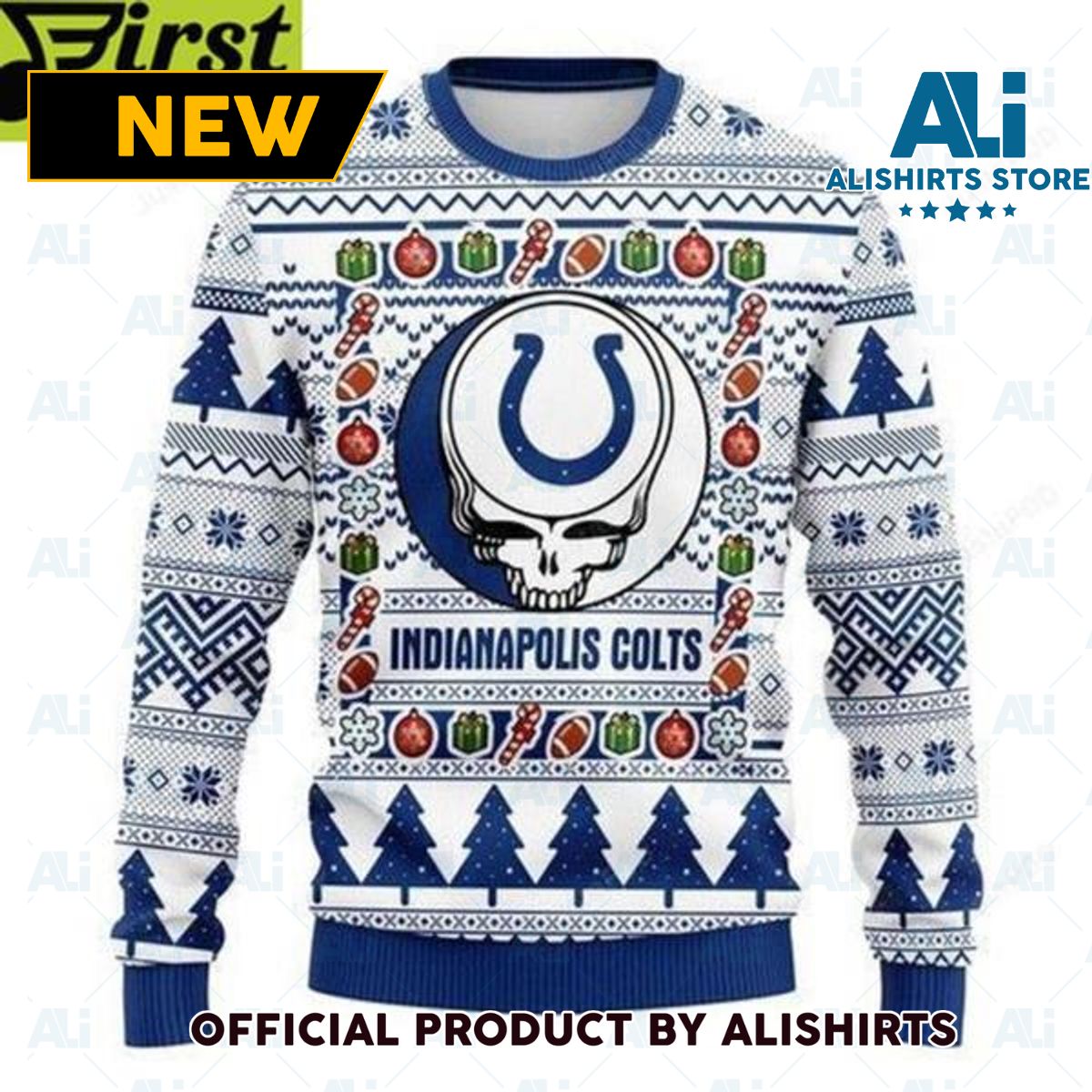 Nfl Indianapolis Colts Grateful Dead For Christmas Sweater