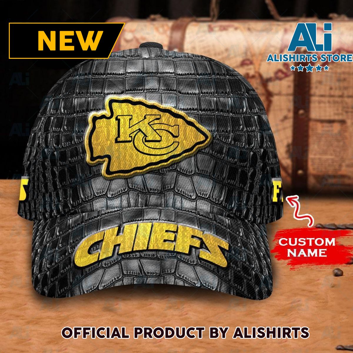 Personalized Kansas City Chiefs Crocodile Skin Pattern Classic Cap