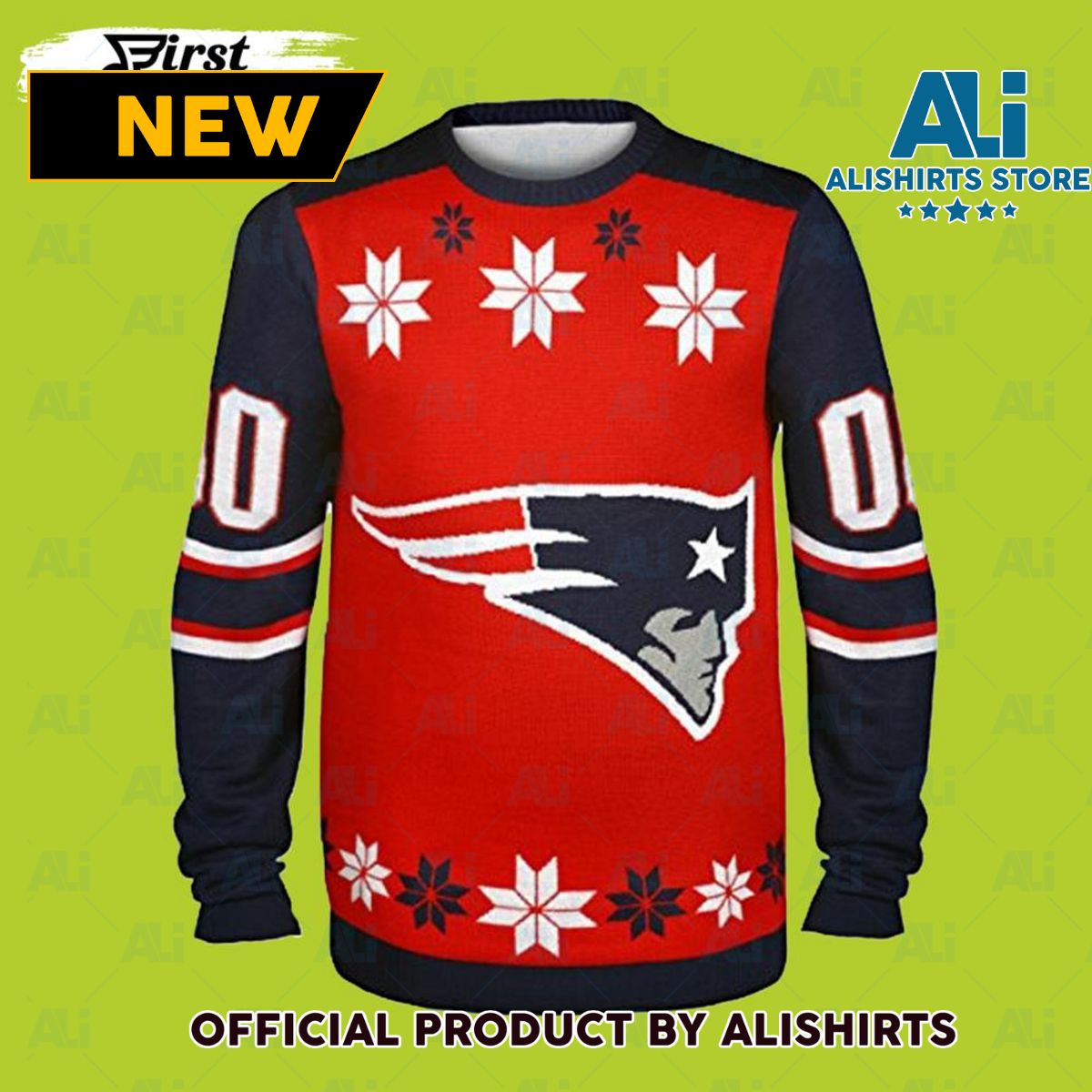 Big Logo New England Patriots Ugly Christmas Sweater