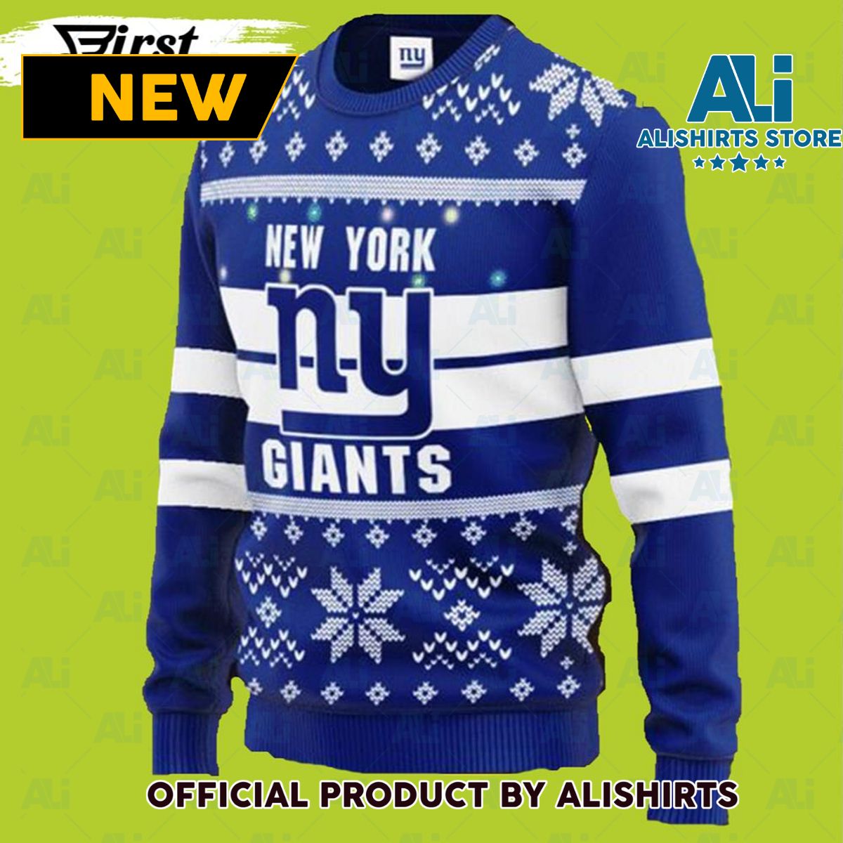 New York Giants Nfl Custom Name And Number New York Giants Ugly Christmas Sweater