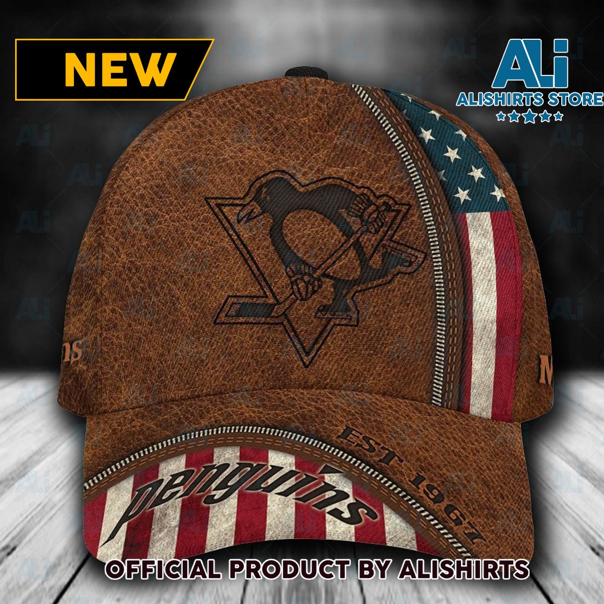 Personalized Pittsburgh Penguins USA Flag Classic Cap