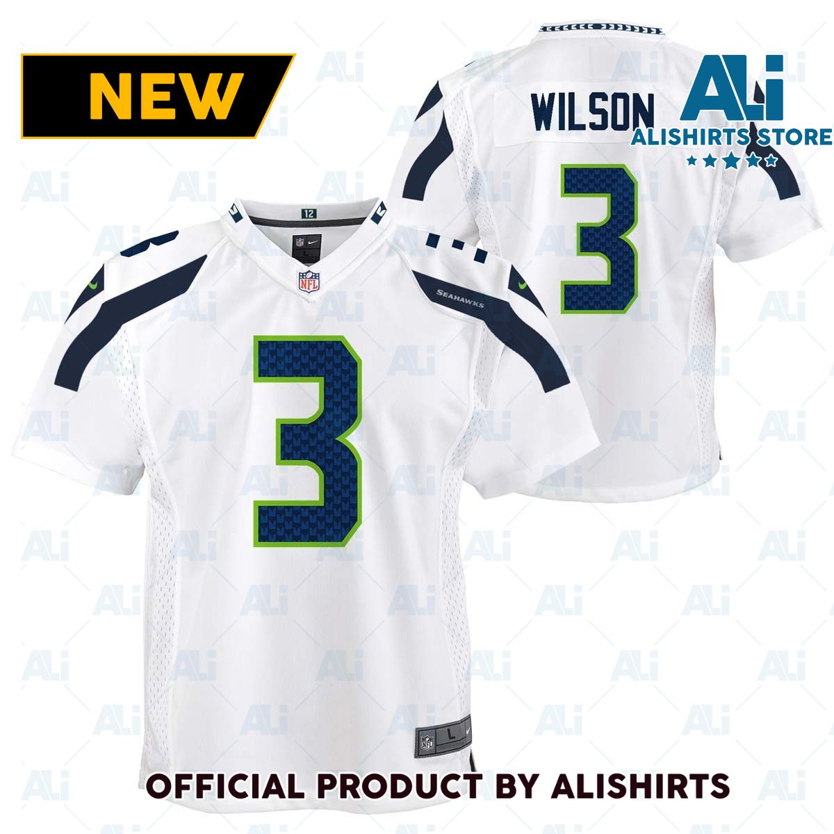 Nike Seattle Seahawks Russell Wilson  3 Game Day NFL Football Jersey