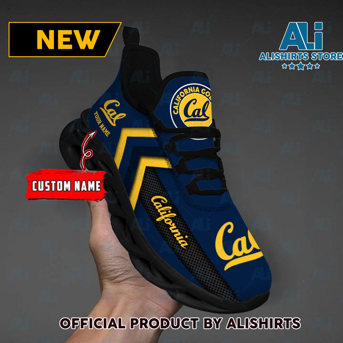 NCAA California Golden Bears Team Logo Custom Name Max Soul Shoes