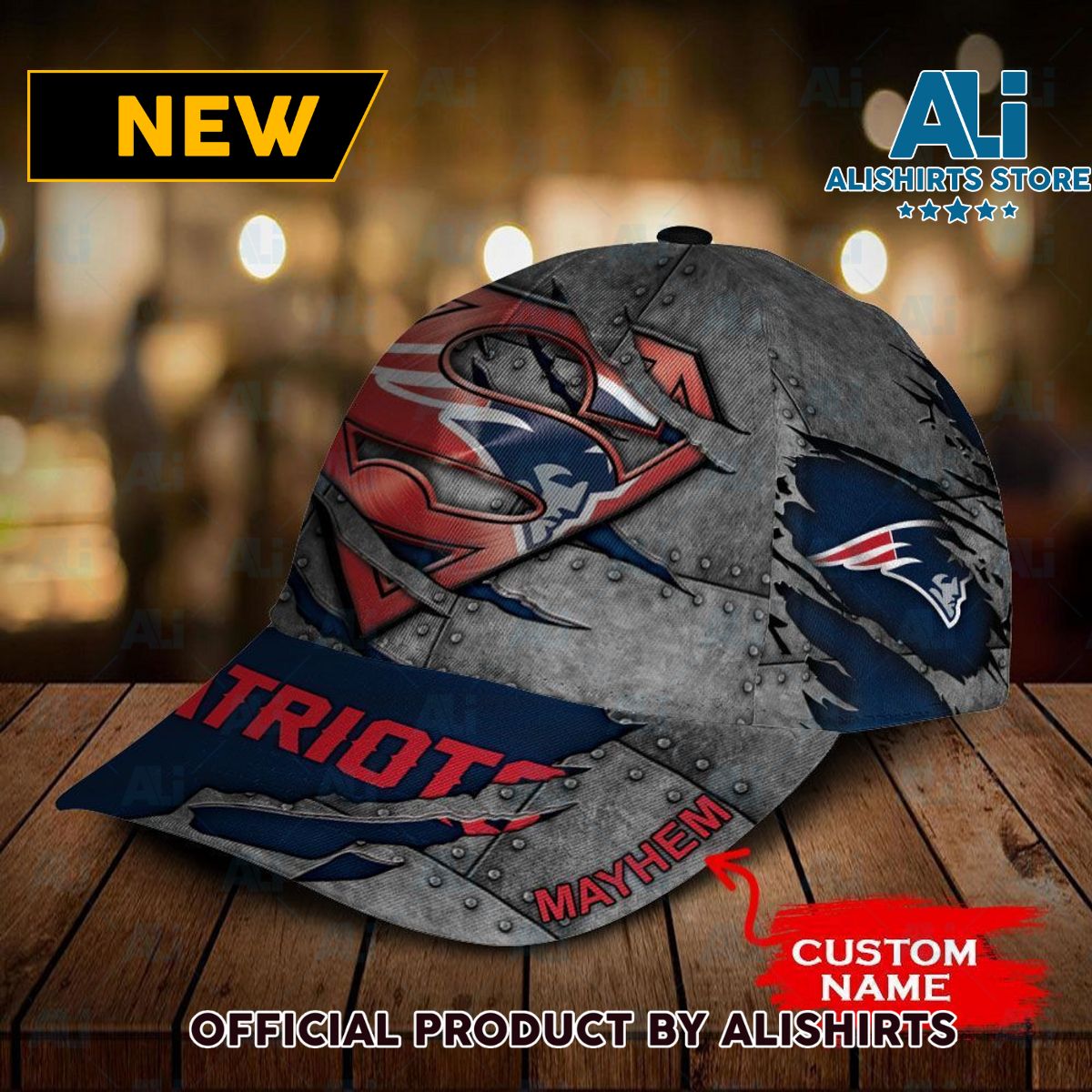 Personalized New England Patriots Superman Classic Cap