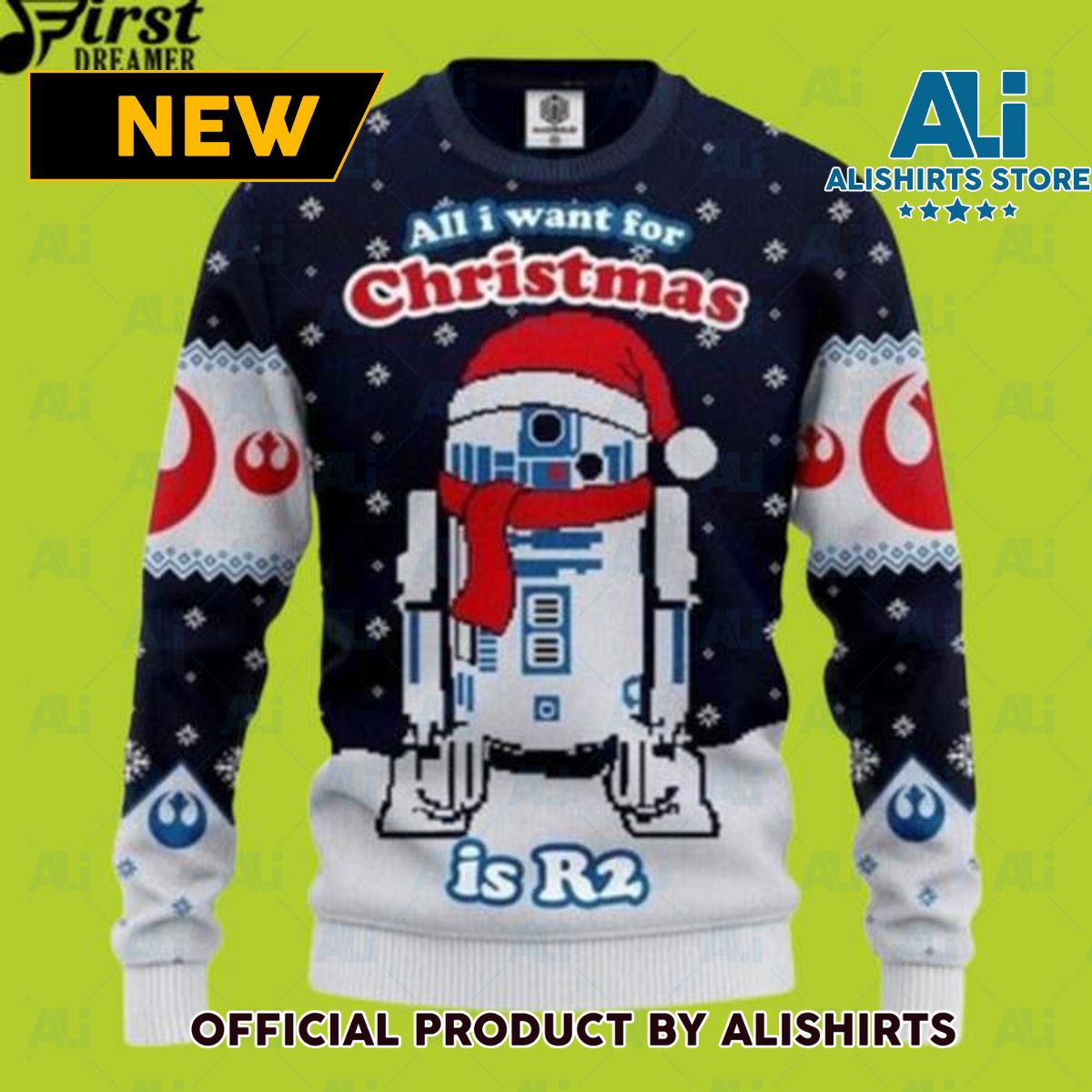 R2 All I Want For Christmas Star Wars Ugly Christmas Sweater Xmas