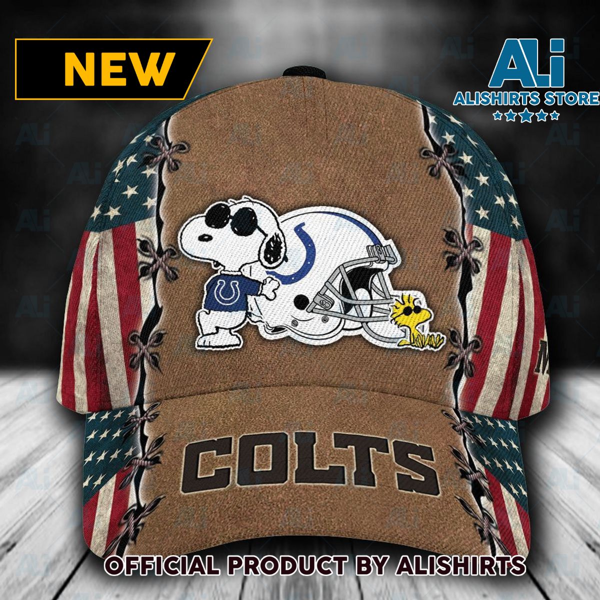 Personalized Indianapolis Colts Snoopy Dog USA Flag Classic Cap