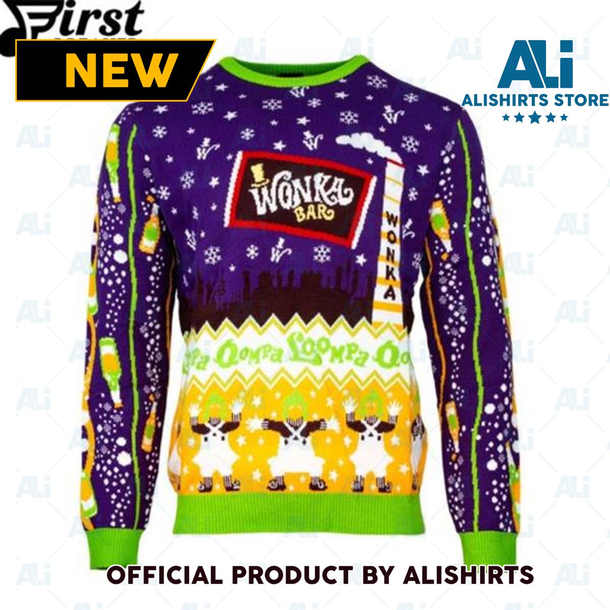 Official Willy Wonka and The Chocolate Factory Ugly Christmas Sweater