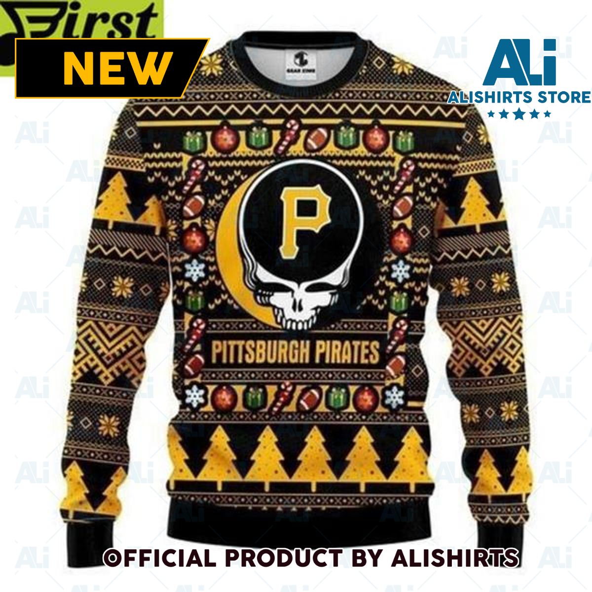 Mlb Pittsburgh Pirates Grateful Dead Ugly Christmas Sweater