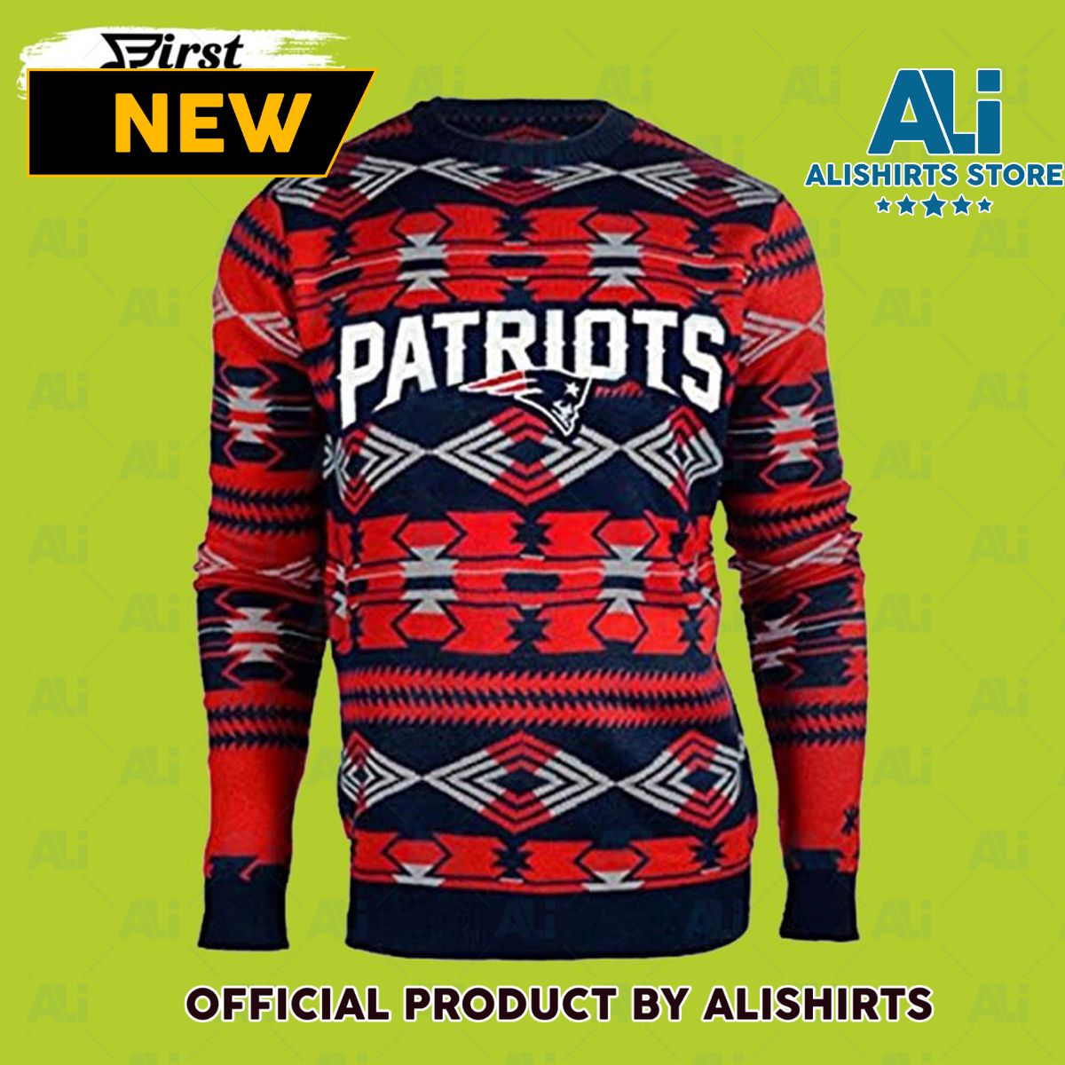 Merry Patriots New England Patriots Ugly Christmas Sweater