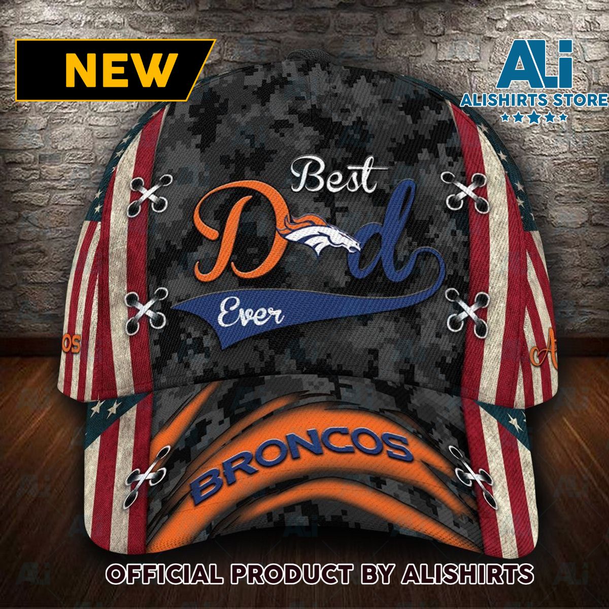 Personalized Denver Broncos Best Dad Camo Classic Cap