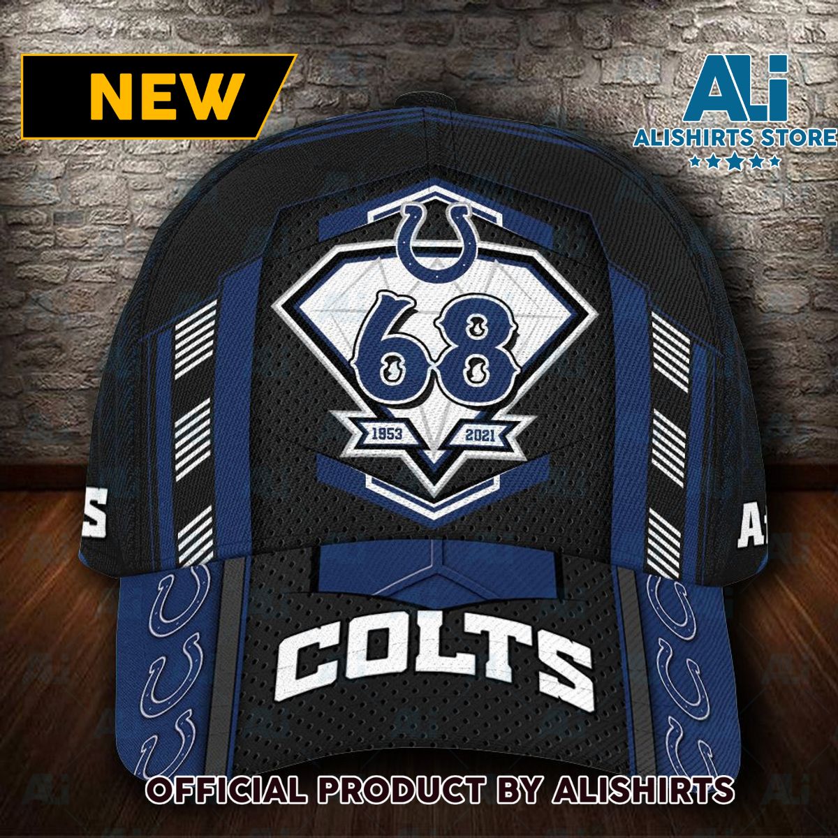 Personalized Indianapolis Colts 68 Years Anniversary Classic Cap