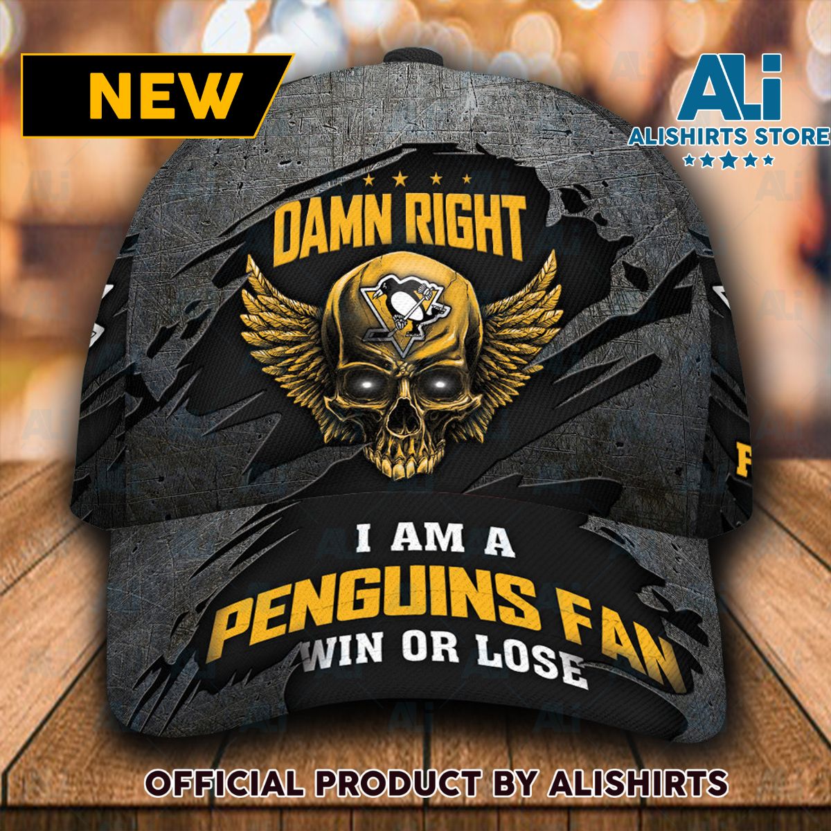 Personalized Pittsburgh Penguins Damn Right Text Classic Cap