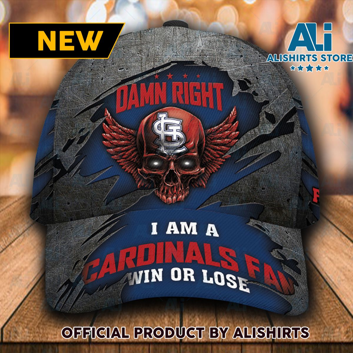 Personalized St Louis Cardinals Skull Damn Right Classic Cap