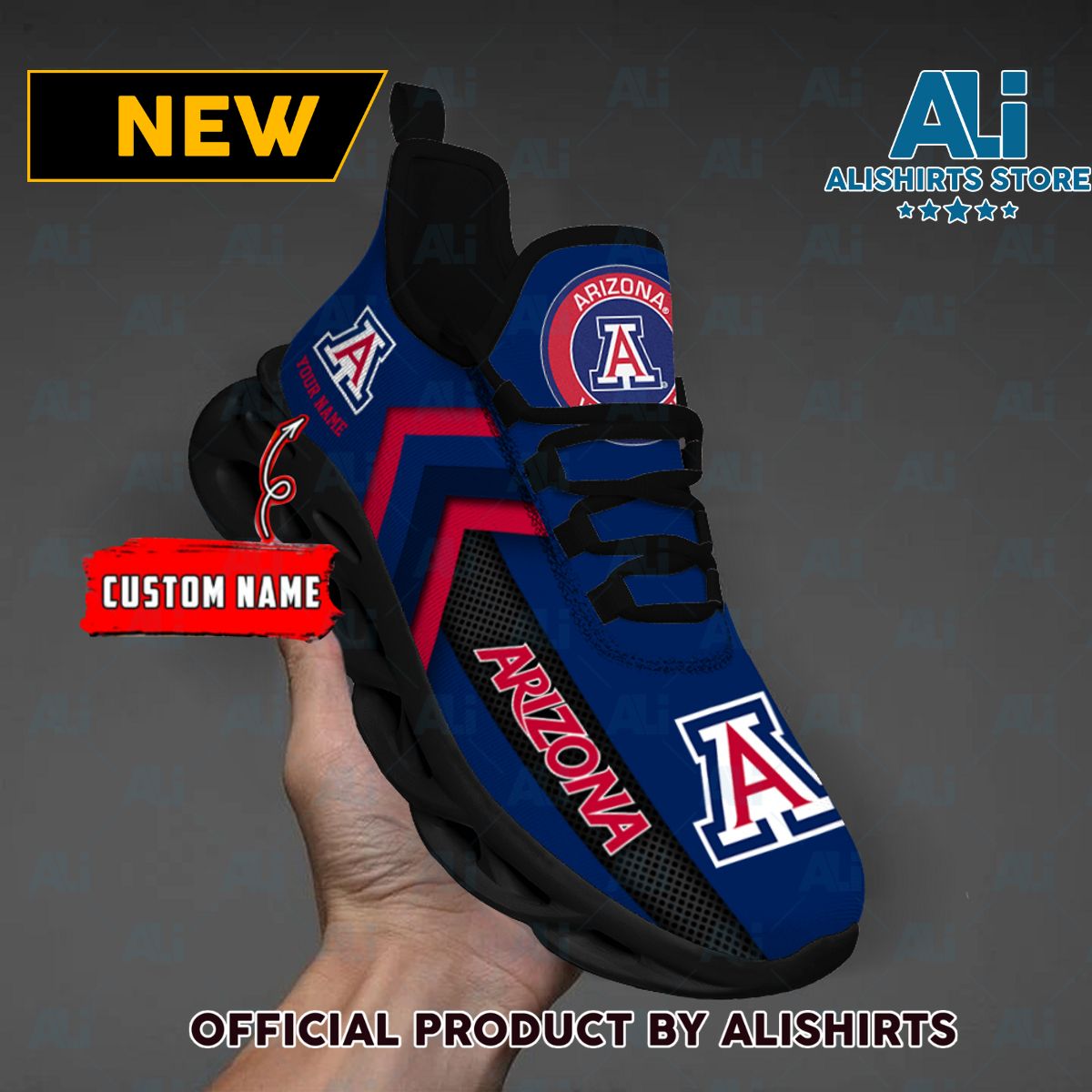 NCAA Arizona Wildcats Team Logo Custom Name Max Soul Shoes