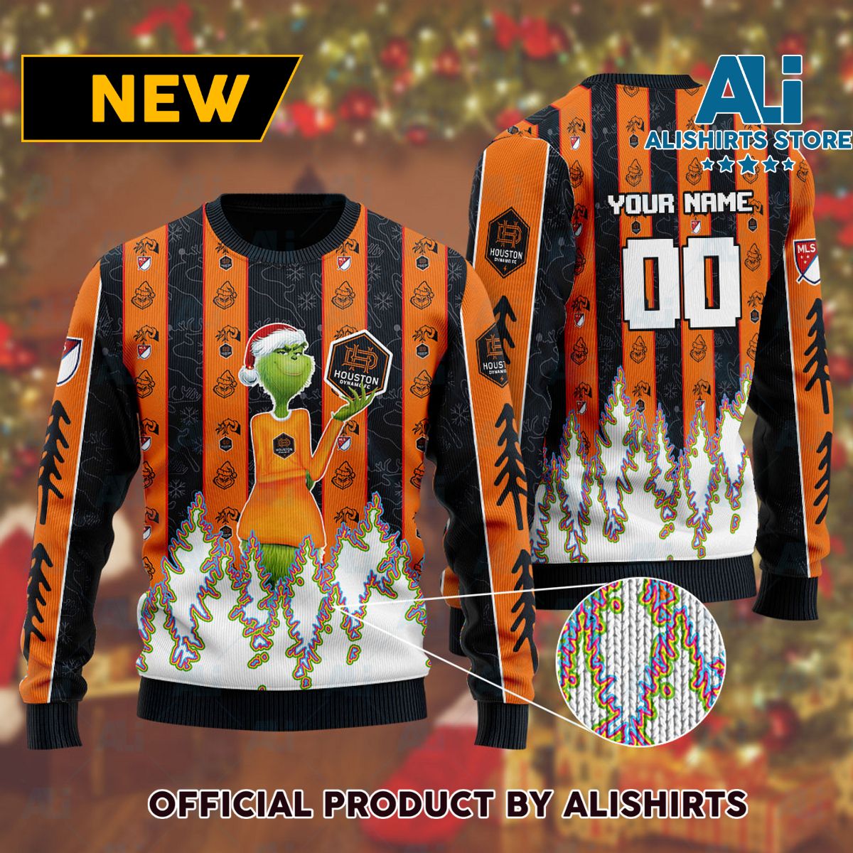 MLS Houston Dynamo FC Ugly Christmas Sweater