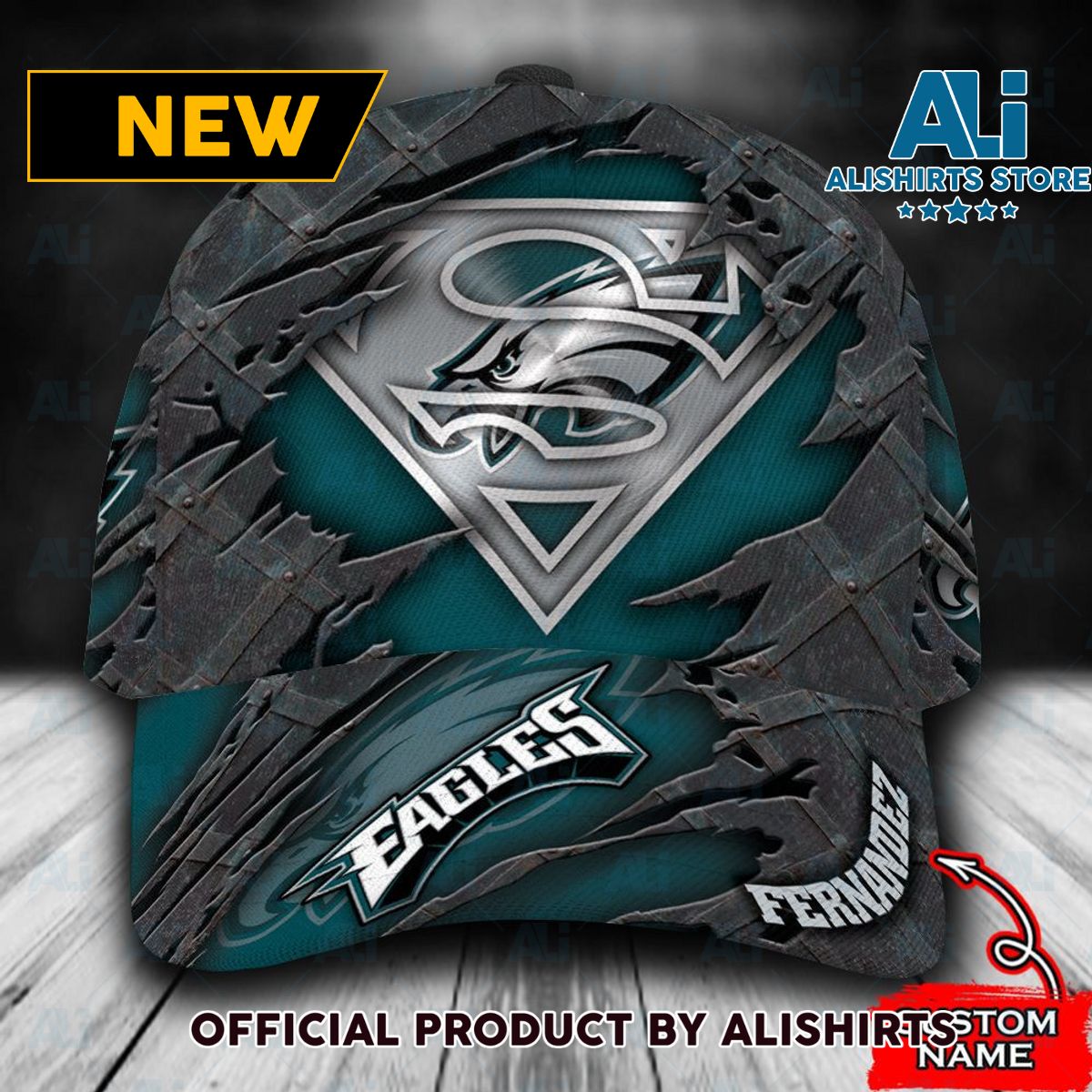 Personalized Philadelphia Eagles Superman Logo Classic Cap