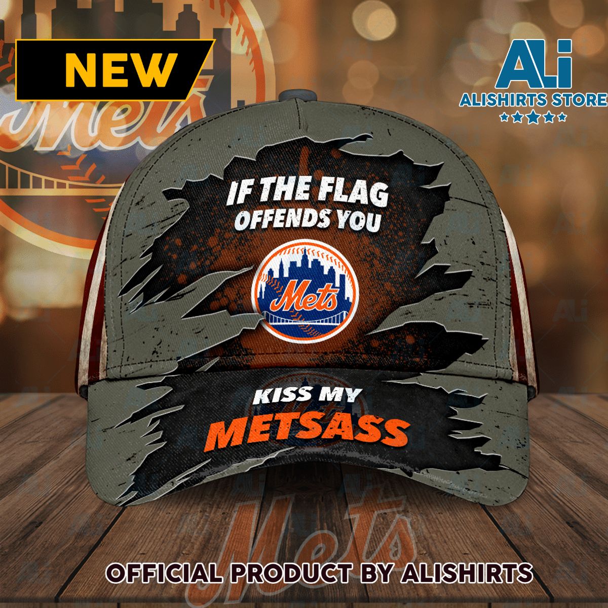 New York Mets If The Flag Offends You Kiss My Metsass Classic Baseball Cap