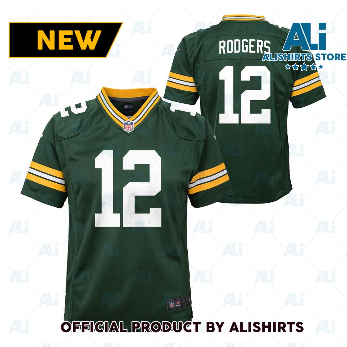 Nike Green Bay Packers Aaron Rodgers  12 Game NFL Football Jersey