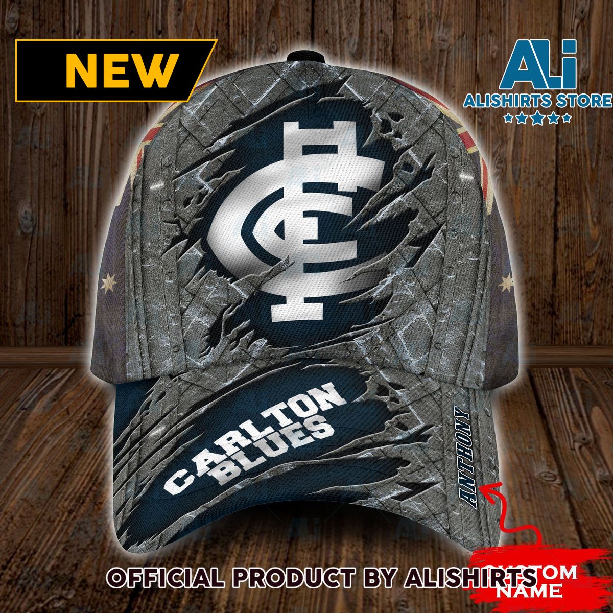 Personalized Carlton Blues AFL Classic Cap