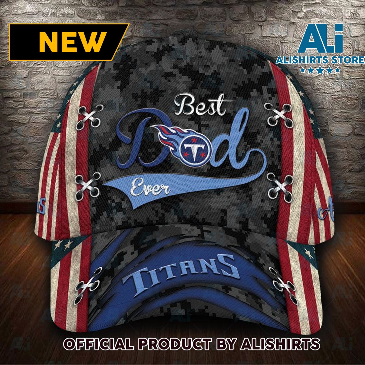 Personalized Tennessee Titans Best Dad Ever Camo Pattern Classic Cap