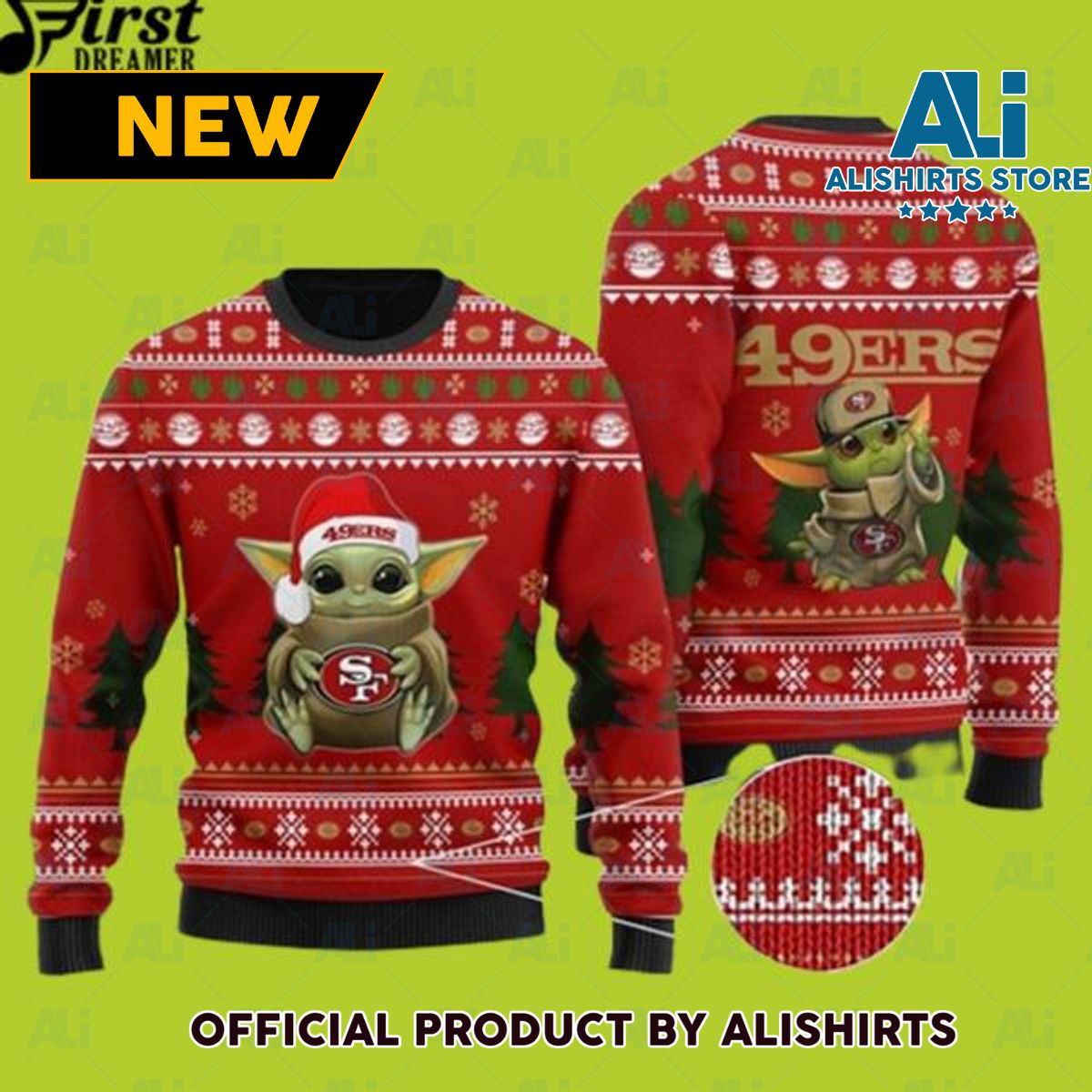 Baby Yoda San Francisco 49ers ugly sweater