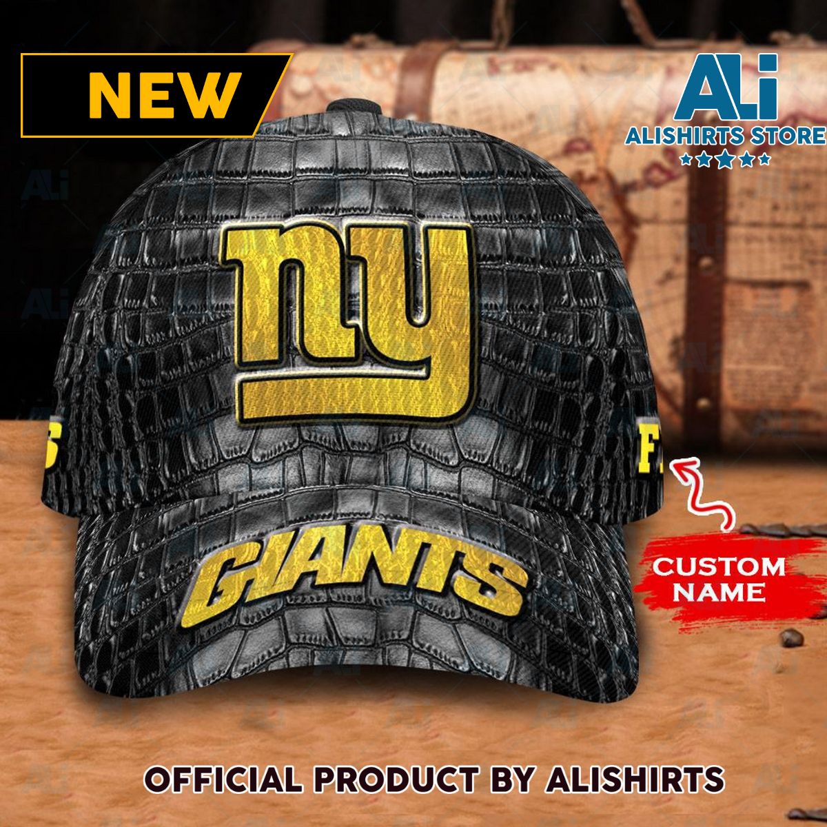 Personalized New York Giants Crocodile Skin Pattern Classic Cap