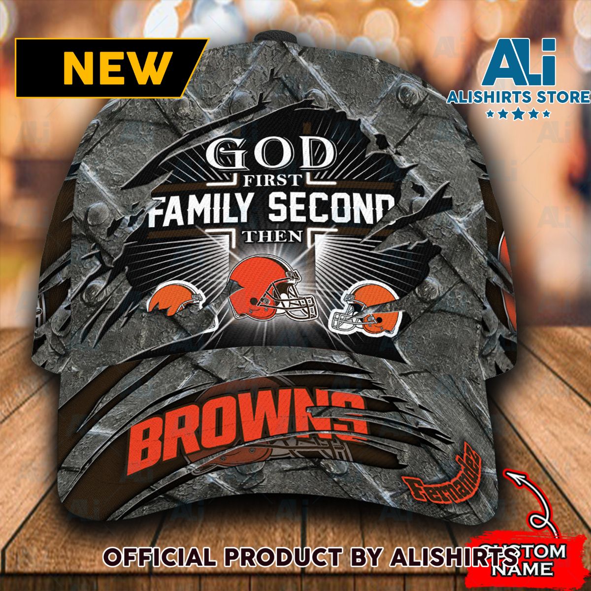 Personalized Cleveland Browns God First Family Second Classic Cap