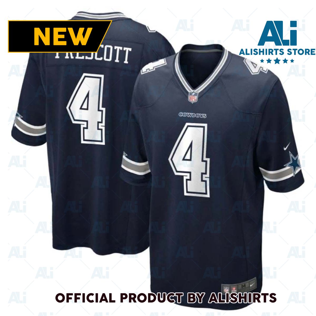 Nike Dallas Cowboys Dak Prescott  4 Game NFL Football Jersey