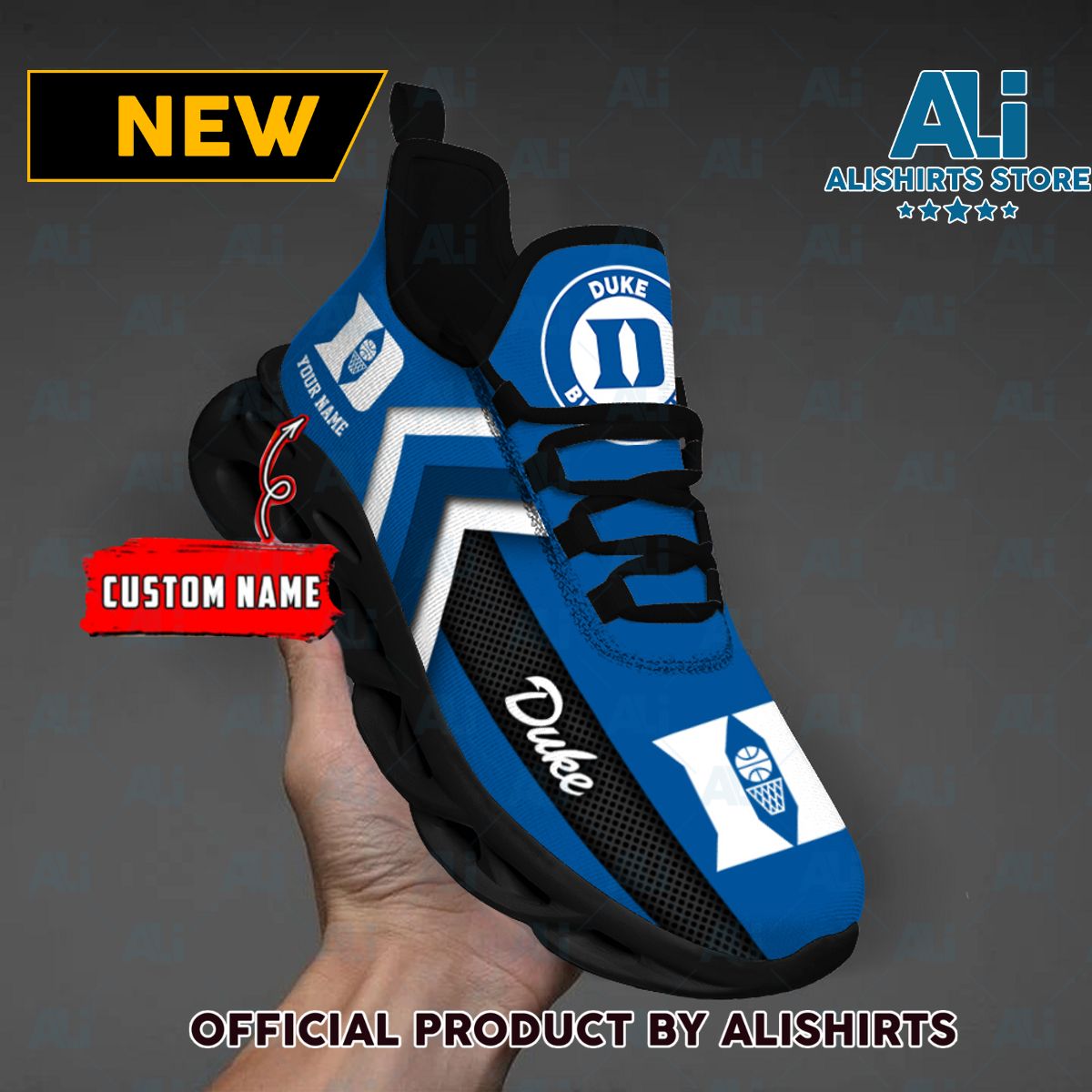 NCAA Duke Blue Devils Team Logo Custom Name Max Soul Shoes