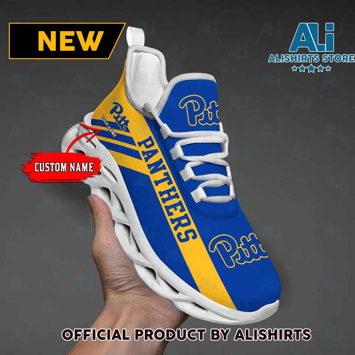 NCAA 1 Pittsburgh Panthers Custom Name Max Soul Shoes