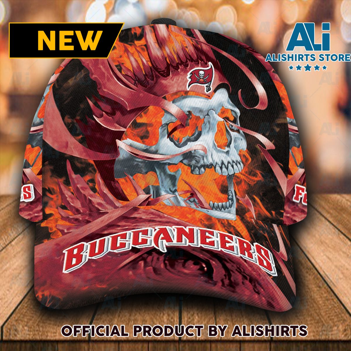 Personalized Tampa Bay Buccaneers Skull Flame Classic Cap