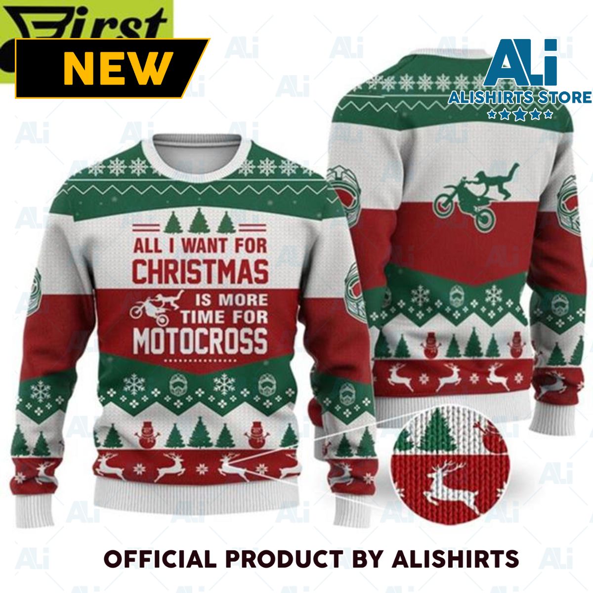 All I Want For Christmas Is Motocross 3D Ugliest Christmas Sweater Ever Gifts For Christmas
