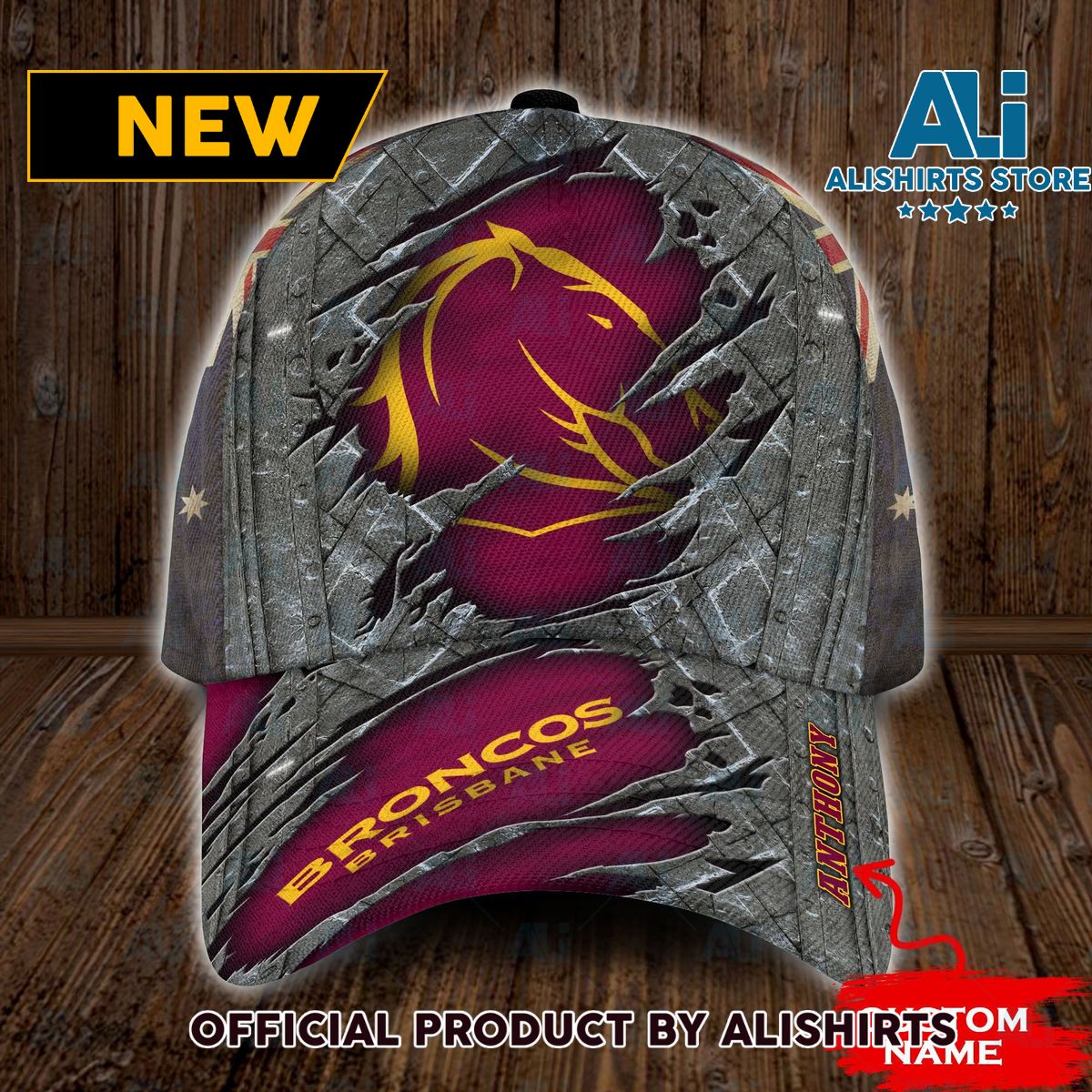 Personalized Brisbane Broncos NRL Classic Cap