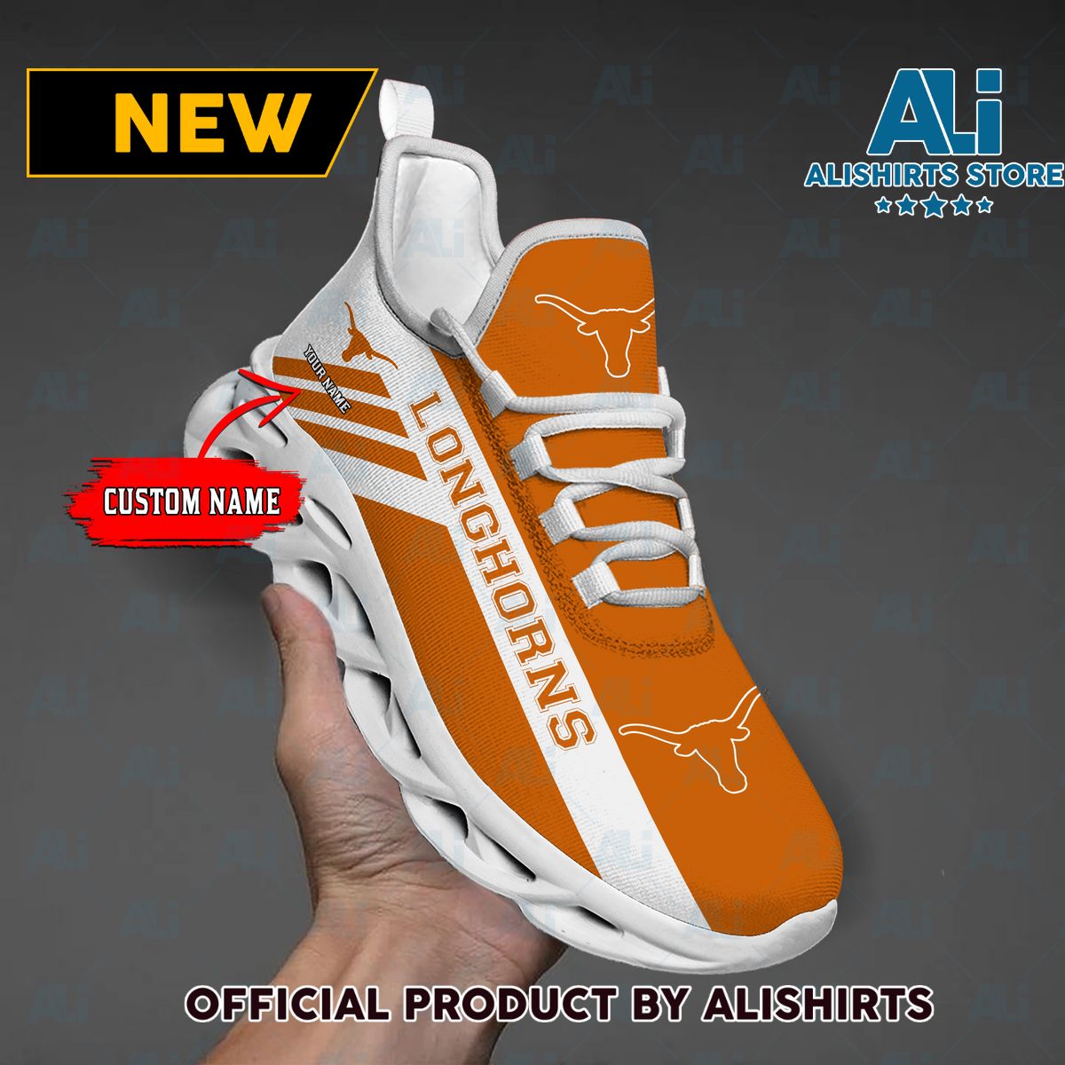 NCAA 1 Texas Longhorns Custom Name Max Soul Shoes