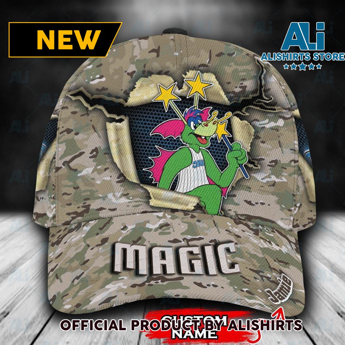 Personalized Orlando Magic Camo Mascot Classic Cap