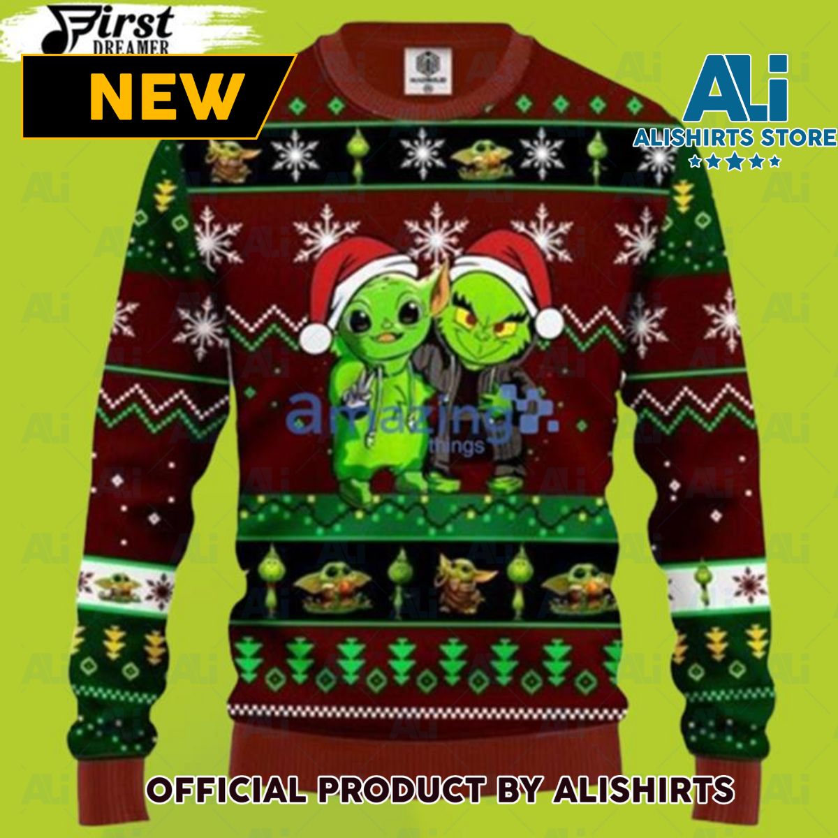 Yoda And Grinch Christmas Ugly Sweater Grinch Christmas Sweater