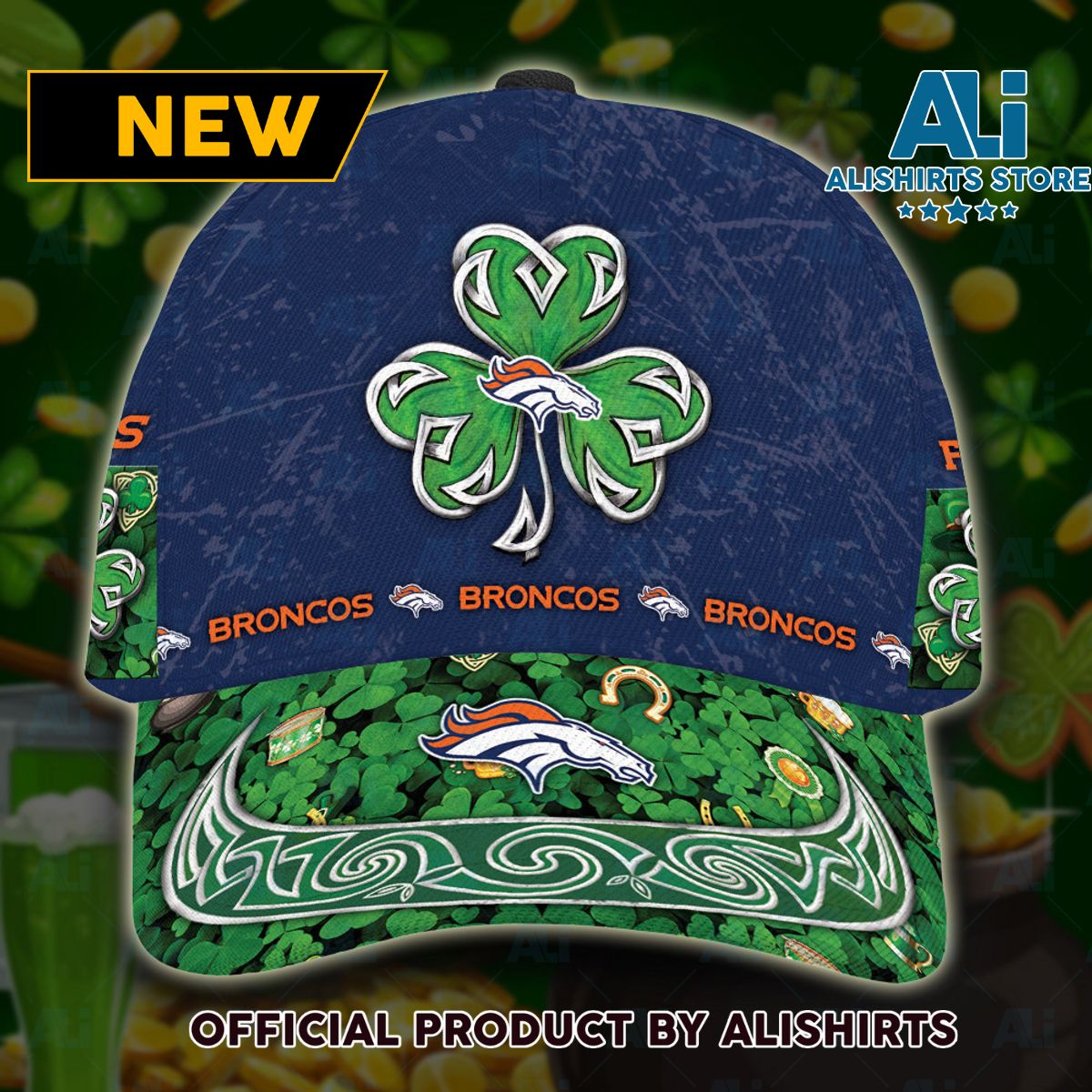 Personalized Denver Broncos St Patricks Day Classic Cap