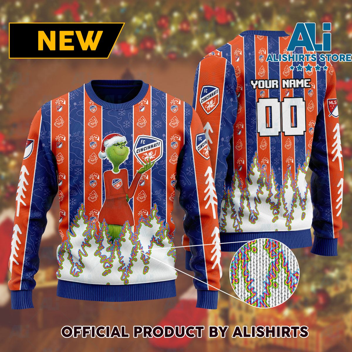 MLS FC Cincinnati Ugly Christmas Sweater