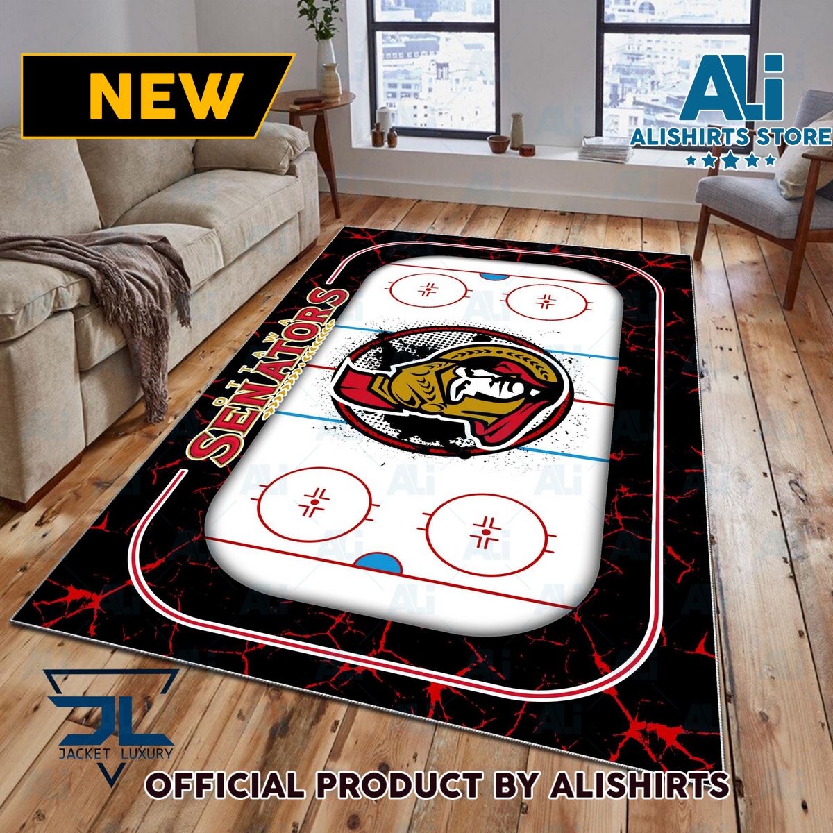 Ottawa Senators NHL team Rug Carpet